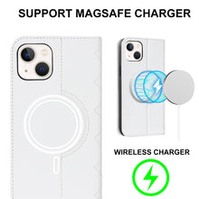 Load image into Gallery viewer, Rhombic MagSafe RFID Anti-Theft Wallet Leather Phone Case, For iPhone 14, For iPhone 14 Plus, For iPhone 14 Pro, For iPhone 14 Pro Max, For iPhone 13 mini, For iPhone 13