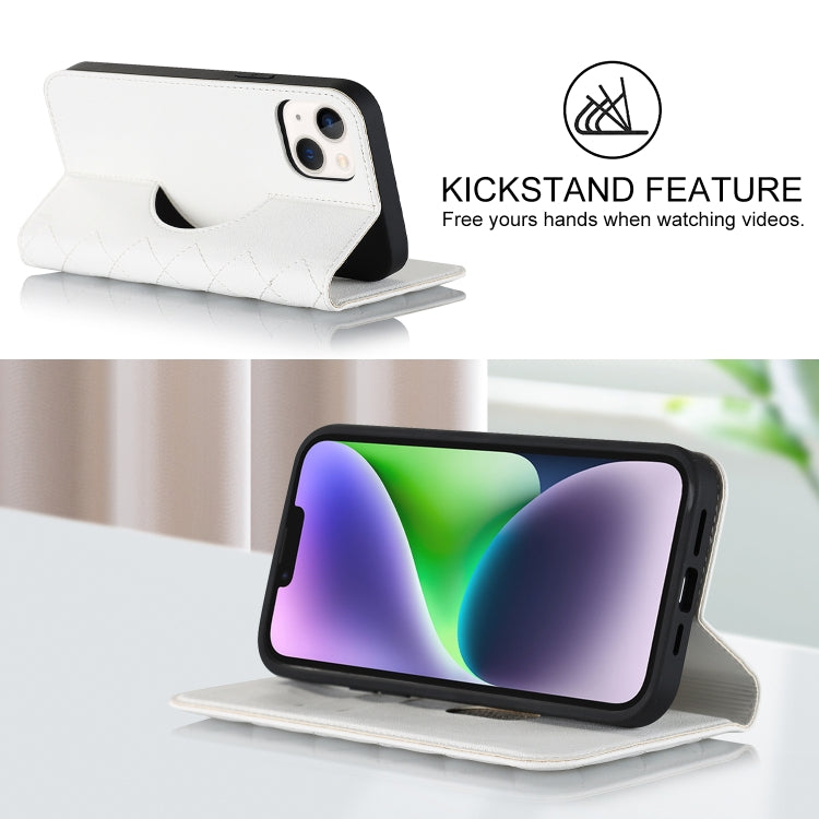 Rhombic MagSafe RFID Anti-Theft Wallet Leather Phone Case, For iPhone 14, For iPhone 14 Plus, For iPhone 14 Pro, For iPhone 14 Pro Max, For iPhone 13 mini, For iPhone 13