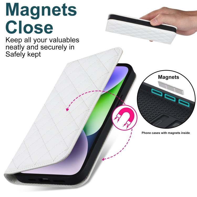 Rhombic MagSafe RFID Anti-Theft Wallet Leather Phone Case, For iPhone 14, For iPhone 14 Plus, For iPhone 14 Pro, For iPhone 14 Pro Max, For iPhone 13 mini, For iPhone 13