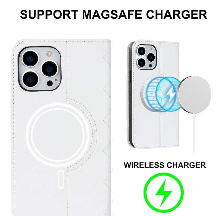 Rhombic MagSafe RFID Anti-Theft Wallet Leather Phone Case, For iPhone 13 Pro, For iPhone 13 Pro Max, For iPhone 12 mini, For iPhone 12 / 12 Pro, For iPhone 12 Pro Max