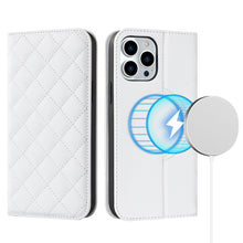 Load image into Gallery viewer, Rhombic MagSafe RFID Anti-Theft Wallet Leather Phone Case, For iPhone 13 Pro, For iPhone 13 Pro Max, For iPhone 12 mini, For iPhone 12 / 12 Pro, For iPhone 12 Pro Max