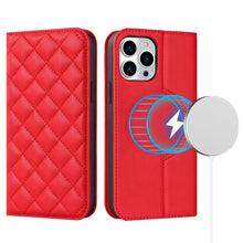 Load image into Gallery viewer, Rhombic MagSafe RFID Anti-Theft Wallet Leather Phone Case, For iPhone 13 Pro, For iPhone 13 Pro Max, For iPhone 12 mini, For iPhone 12 / 12 Pro, For iPhone 12 Pro Max