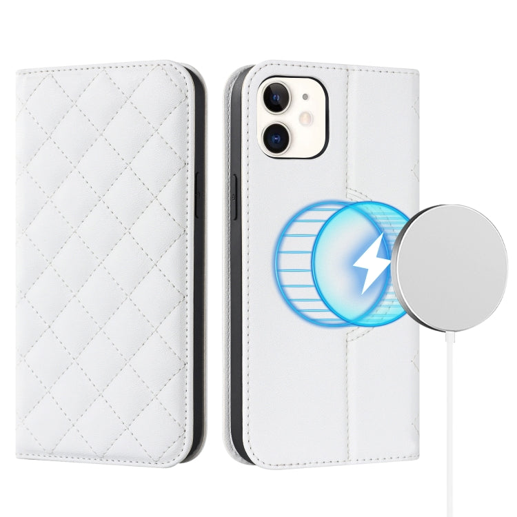 Rhombic MagSafe RFID Anti-Theft Wallet Leather Phone Case, For iPhone 13 Pro, For iPhone 13 Pro Max, For iPhone 12 mini, For iPhone 12 / 12 Pro, For iPhone 12 Pro Max