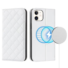 Load image into Gallery viewer, Rhombic MagSafe RFID Anti-Theft Wallet Leather Phone Case, For iPhone 13 Pro, For iPhone 13 Pro Max, For iPhone 12 mini, For iPhone 12 / 12 Pro, For iPhone 12 Pro Max