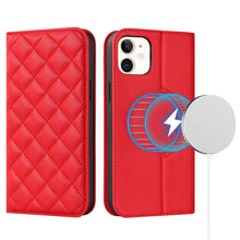 Load image into Gallery viewer, Rhombic MagSafe RFID Anti-Theft Wallet Leather Phone Case, For iPhone 13 Pro, For iPhone 13 Pro Max, For iPhone 12 mini, For iPhone 12 / 12 Pro, For iPhone 12 Pro Max