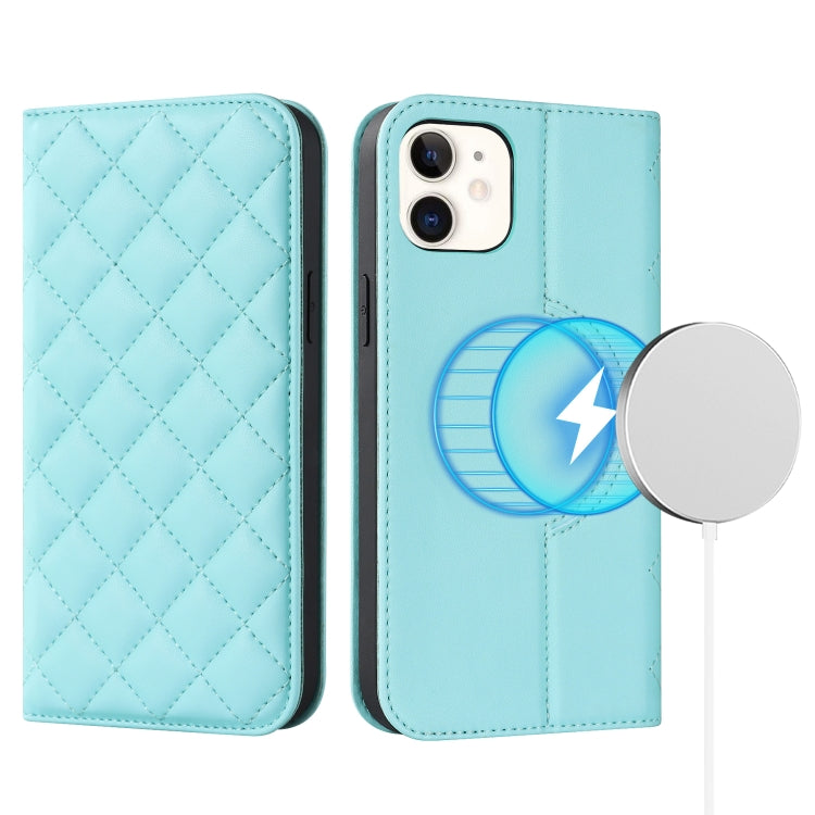 Rhombic MagSafe RFID Anti-Theft Wallet Leather Phone Case, For iPhone 13 Pro, For iPhone 13 Pro Max, For iPhone 12 mini, For iPhone 12 / 12 Pro, For iPhone 12 Pro Max