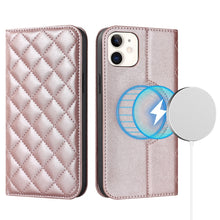 Load image into Gallery viewer, Rhombic MagSafe RFID Anti-Theft Wallet Leather Phone Case, For iPhone 13 Pro, For iPhone 13 Pro Max, For iPhone 12 mini, For iPhone 12 / 12 Pro, For iPhone 12 Pro Max