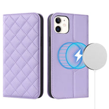 Load image into Gallery viewer, Rhombic MagSafe RFID Anti-Theft Wallet Leather Phone Case, For iPhone 13 Pro, For iPhone 13 Pro Max, For iPhone 12 mini, For iPhone 12 / 12 Pro, For iPhone 12 Pro Max