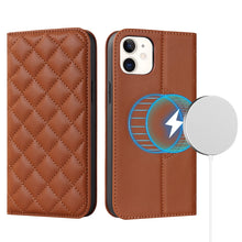 Load image into Gallery viewer, Rhombic MagSafe RFID Anti-Theft Wallet Leather Phone Case, For iPhone 13 Pro, For iPhone 13 Pro Max, For iPhone 12 mini, For iPhone 12 / 12 Pro, For iPhone 12 Pro Max