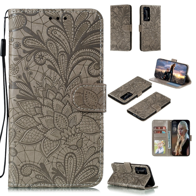 Lace Flower Embossing Pattern Horizontal Flip Leather Case , with Holder & Card Slots & Wallet & Photo Frame & Lanyard