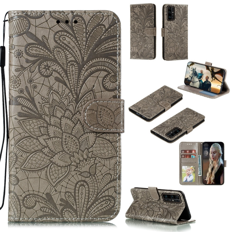 Lace Flower Embossing Pattern Horizontal Flip Leather Case , with Holder & Card Slots & Wallet & Photo Frame & Lanyard