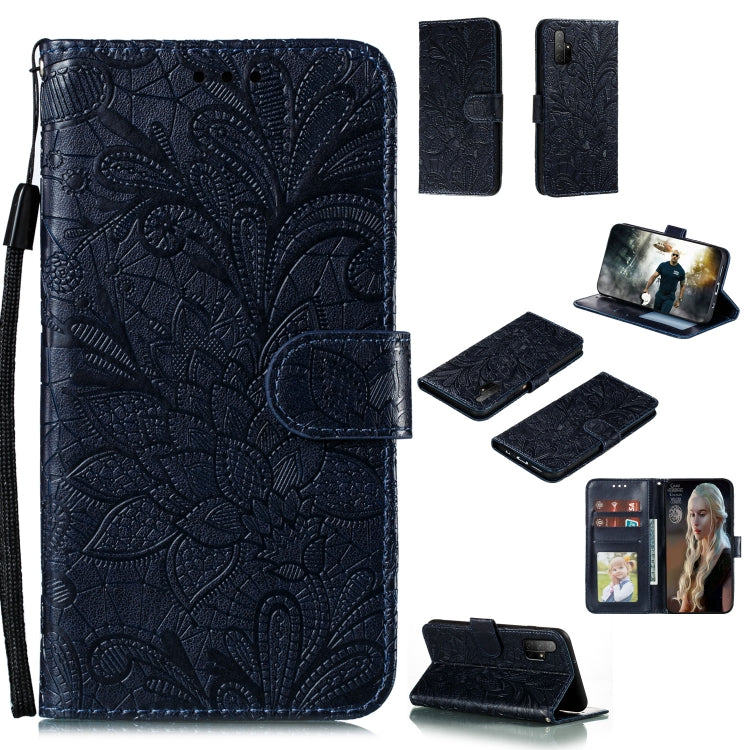 Lace Flower Embossing Pattern Horizontal Flip Leather Case , with Holder & Card Slots & Wallet & Photo Frame & Lanyard