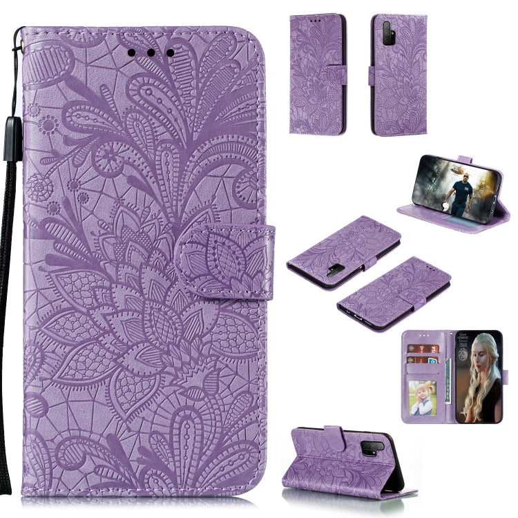 Lace Flower Embossing Pattern Horizontal Flip Leather Case , with Holder & Card Slots & Wallet & Photo Frame & Lanyard