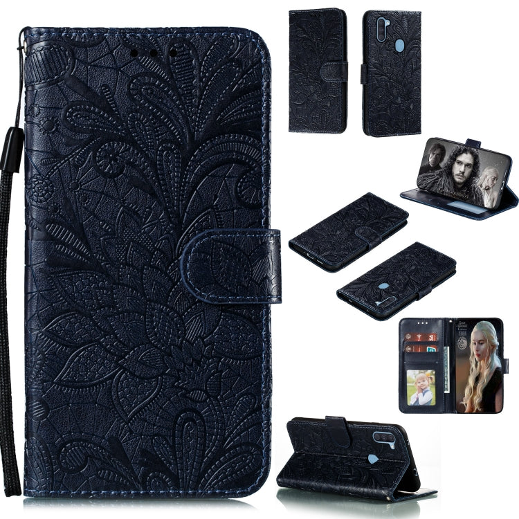 Lace Flower Embossing Pattern Horizontal Flip Leather Case , with Holder & Card Slots & Wallet & Photo Frame & Lanyard