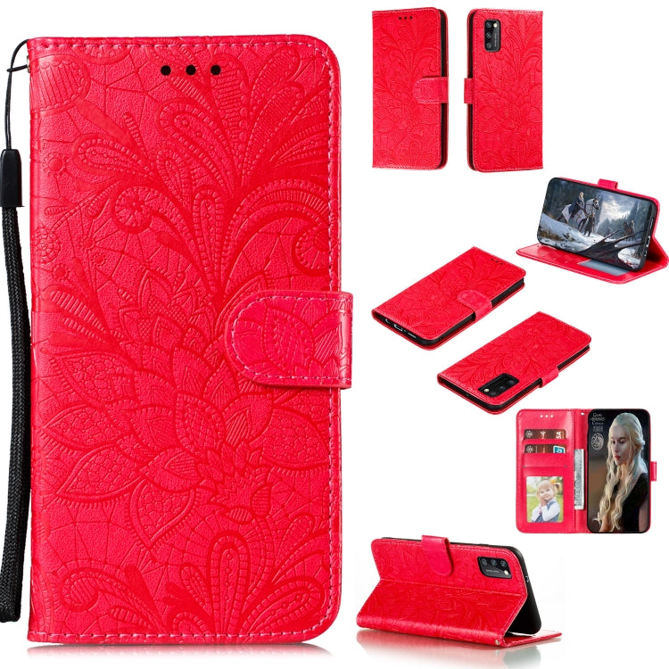 Lace Flower Embossing Pattern Horizontal Flip Leather Case , with Holder & Card Slots & Wallet & Photo Frame & Lanyard