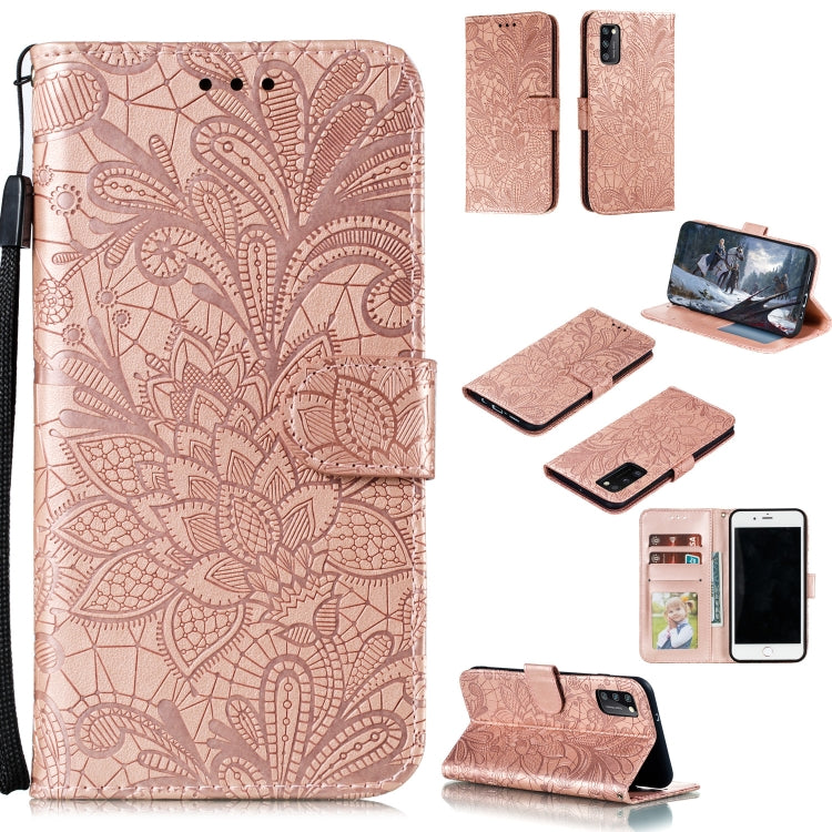 Lace Flower Embossing Pattern Horizontal Flip Leather Case , with Holder & Card Slots & Wallet & Photo Frame & Lanyard