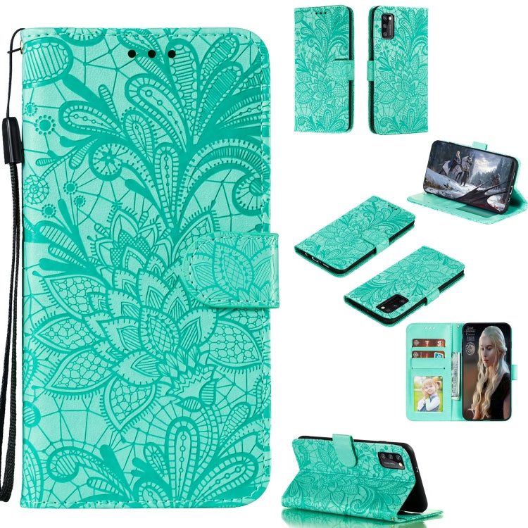 Lace Flower Embossing Pattern Horizontal Flip Leather Case , with Holder & Card Slots & Wallet & Photo Frame & Lanyard