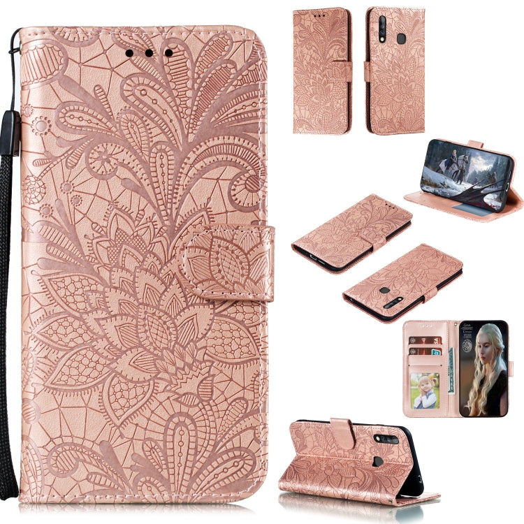 Lace Flower Embossing Pattern Horizontal Flip Leather Case , with Holder & Card Slots & Wallet & Photo Frame & Lanyard