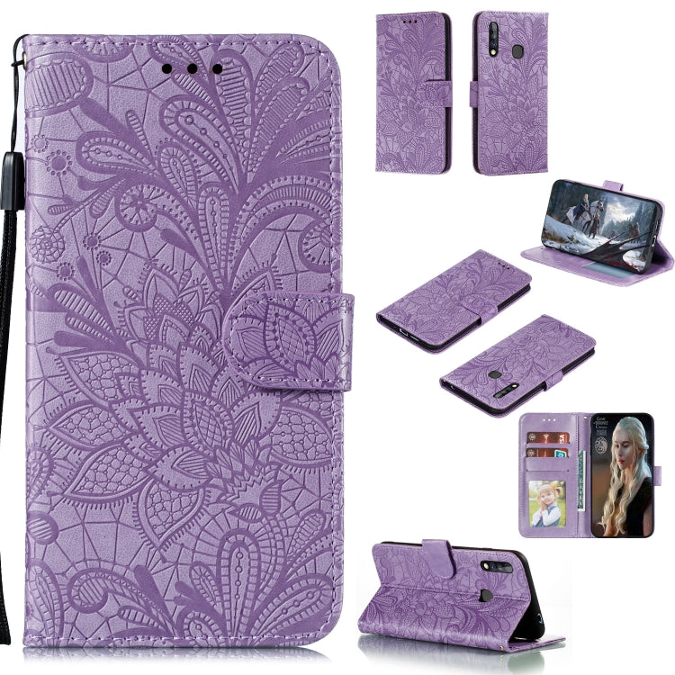 Lace Flower Embossing Pattern Horizontal Flip Leather Case , with Holder & Card Slots & Wallet & Photo Frame & Lanyard