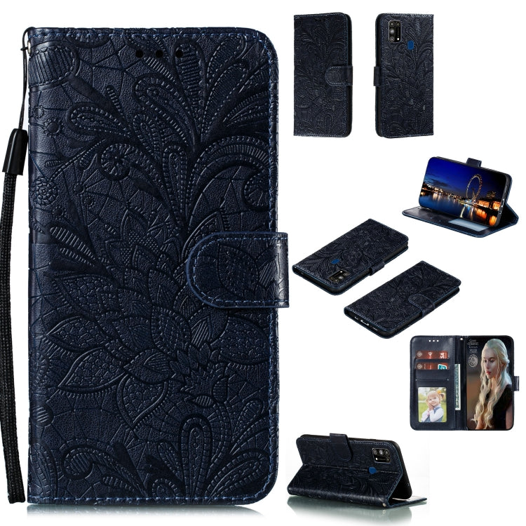 Lace Flower Embossing Pattern Horizontal Flip Leather Case , with Holder & Card Slots & Wallet & Photo Frame & Lanyard