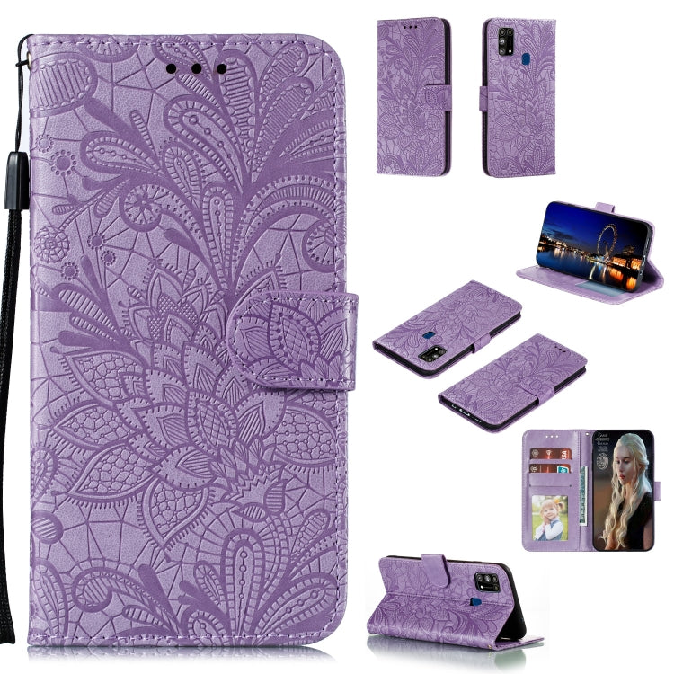 Lace Flower Embossing Pattern Horizontal Flip Leather Case , with Holder & Card Slots & Wallet & Photo Frame & Lanyard