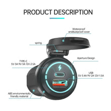 Load image into Gallery viewer, ZH-1786A2 QC3.0 USB-A + Type-C Dual Interface Car Charger, Cable Length: 60cm, ZH-1786A2