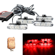 Load image into Gallery viewer, 4 in 1 Car 12LEDs Grille Flash Lights Warning Lights with Wireless Remote Control, Red, Red White, Red Blue, Yellow, Yellow White, Blue, Blue White, White