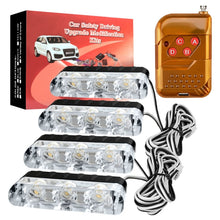 Load image into Gallery viewer, 4 in 1 Car 12LEDs Grille Flash Lights Warning Lights with Wireless Remote Control, Red, Red White, Red Blue, Yellow, Yellow White, Blue, Blue White, White