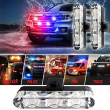Load image into Gallery viewer, 4 in 1 Car 12LEDs Grille Flash Lights Warning Lights with Wireless Remote Control, Red, Red White, Red Blue, Yellow, Yellow White, Blue, Blue White, White