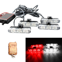 Load image into Gallery viewer, 4 in 1 Car 12LEDs Grille Flash Lights Warning Lights with Wireless Remote Control, Red, Red White, Red Blue, Yellow, Yellow White, Blue, Blue White, White
