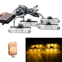 Load image into Gallery viewer, 4 in 1 Car 12LEDs Grille Flash Lights Warning Lights with Wireless Remote Control, Red, Red White, Red Blue, Yellow, Yellow White, Blue, Blue White, White