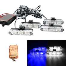 Load image into Gallery viewer, 4 in 1 Car 12LEDs Grille Flash Lights Warning Lights with Wireless Remote Control, Red, Red White, Red Blue, Yellow, Yellow White, Blue, Blue White, White