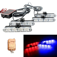 Load image into Gallery viewer, 4 in 1 Car 16LEDs Grille Flash Lights Warning Lights with Wireless Remote Control
