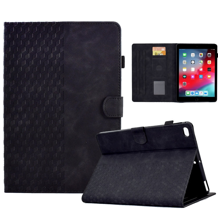 For iPad 9.7 2017 / 2018 / Air / Air 2 Rhombus Embossed Leather Smart Tablet Case