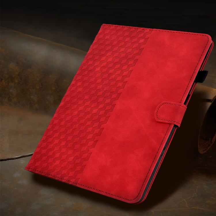 For iPad 10th Gen 10.9 2022 Rhombus Embossed Leather Smart Tablet Case