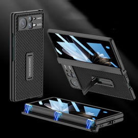 For Xiaomi Mix Fold 2 GKK Magnetic Hinge Flip Leather Phone Case with Holder
