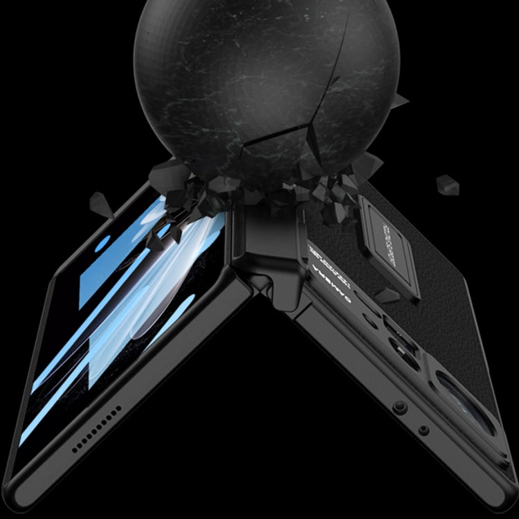 For Xiaomi Mix Fold 2 GKK Magnetic Hinge Flip Leather Phone Case with Holder