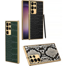 Load image into Gallery viewer, For Samsung Galaxy S23 Ultra 5G GKK Crocodile Texture Electroplating PU Protective Phone Case(Python), For Samsung Galaxy S23 Ultra 5G