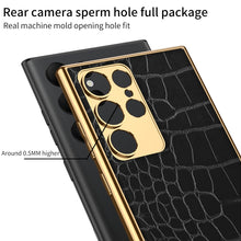 Load image into Gallery viewer, For Samsung Galaxy S23 Ultra 5G GKK Crocodile Texture Electroplating PU Protective Phone Case(Python), For Samsung Galaxy S23 Ultra 5G