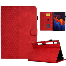Load image into Gallery viewer, For Samsung Galaxy Tab S7 T870 / S8 X700 Rhombus Embossed Leather Smart Tablet Case, For Samsung Galaxy Tab S7 T870 / S8 X700