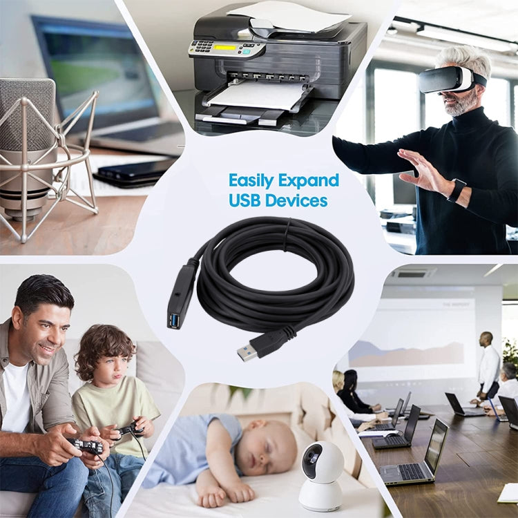 USB 3.0 Male to Female Data Sync Super Speed Extension Cable, Length:5m, 5m