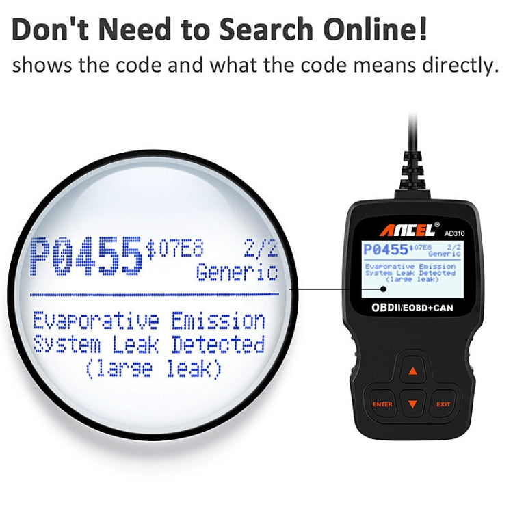 Ancel AD310 CAN OBD2 Car Engine Fault Diagnosis Tool, AD310