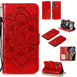Mandala Embossing Pattern Horizontal Flip PU Leather Case with Holder & Card Slots & Walle & Lanyard
