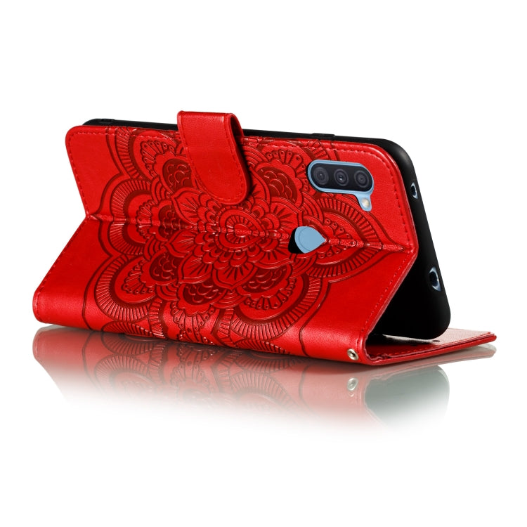 Mandala Embossing Pattern Horizontal Flip PU Leather Case with Holder & Card Slots & Walle & Lanyard