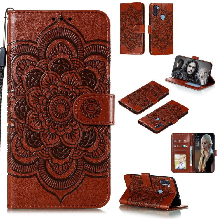 Mandala Embossing Pattern Horizontal Flip PU Leather Case with Holder & Card Slots & Walle & Lanyard