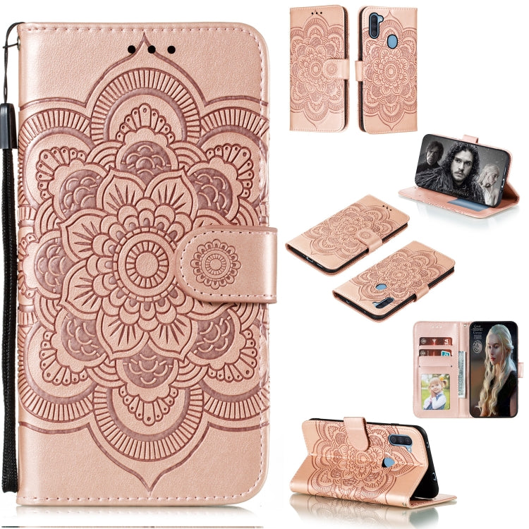 Mandala Embossing Pattern Horizontal Flip PU Leather Case with Holder & Card Slots & Walle & Lanyard