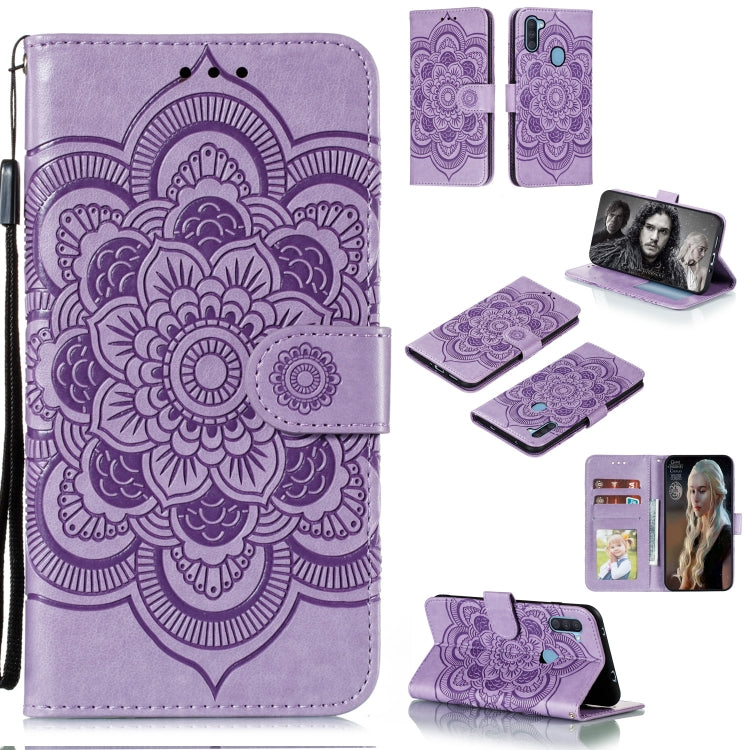 Mandala Embossing Pattern Horizontal Flip PU Leather Case with Holder & Card Slots & Walle & Lanyard