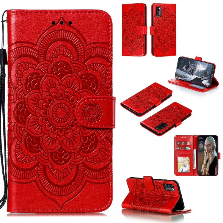 Mandala Embossing Pattern Horizontal Flip PU Leather Case with Holder & Card Slots & Walle & Lanyard