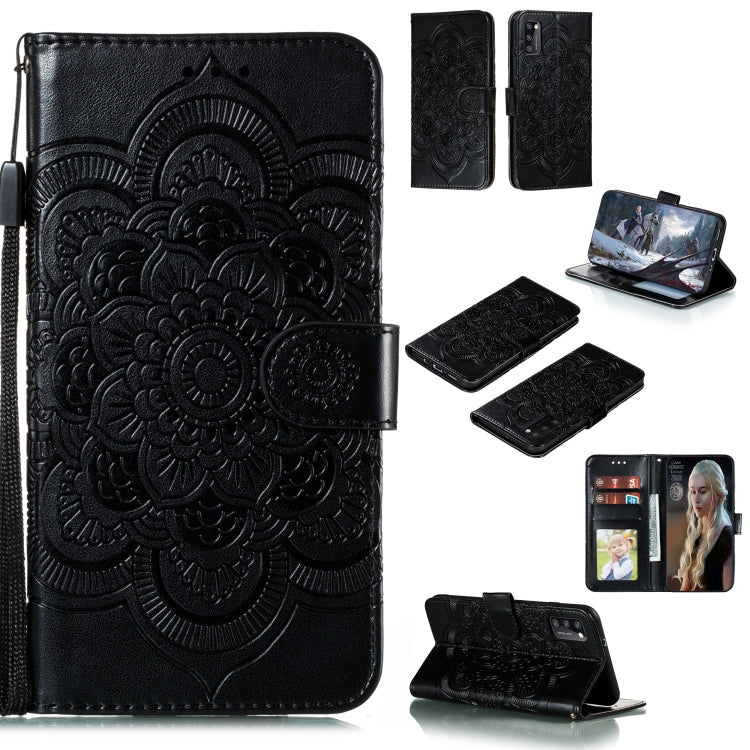 Mandala Embossing Pattern Horizontal Flip PU Leather Case with Holder & Card Slots & Walle & Lanyard