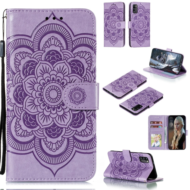 Mandala Embossing Pattern Horizontal Flip PU Leather Case with Holder & Card Slots & Walle & Lanyard